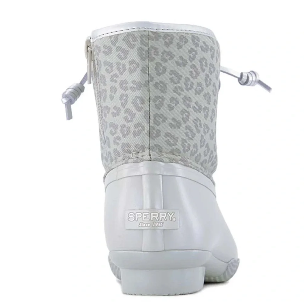 Sperry‎ Kids’ Grey Leopard Saltwater Boot/Bootie | NEW/NEW in BOX!! 🩶🩶❄️❄️